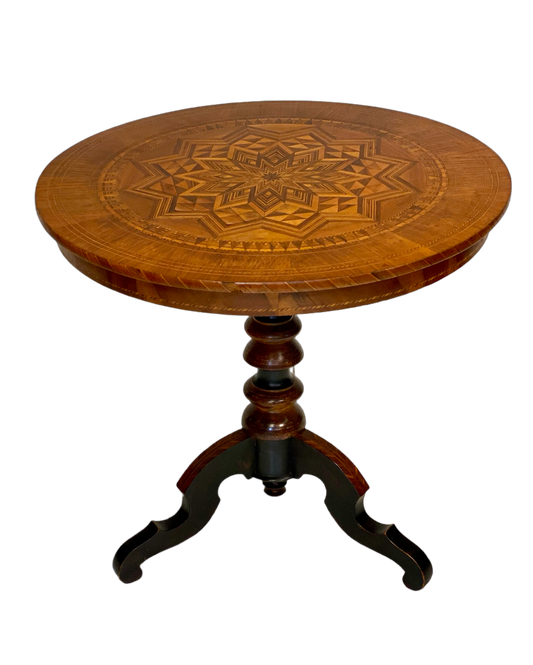 Inlaid Rolo table. 19th century