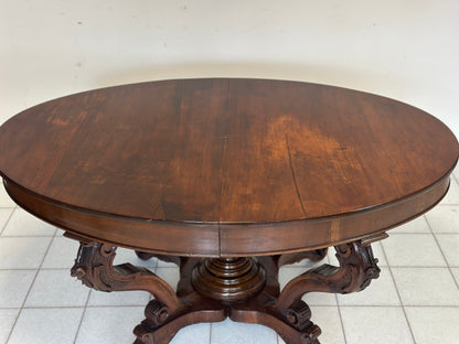 Tavolo a cestello ovale allungabile . Genova Carlo X. 149 x 105
