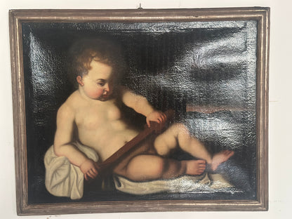 Olio su tela Bambino Gesù con croce XVII secolo
Guido Reni (bottega)