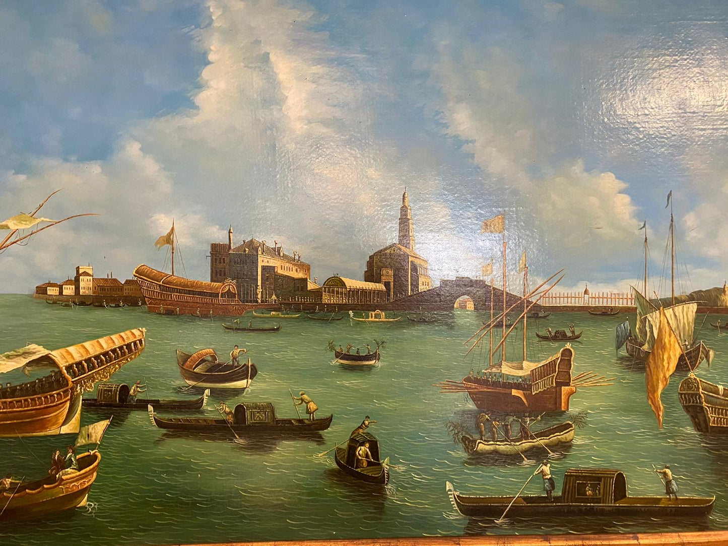 Dipinto olio su tela con cornice . Venezia XX secolo