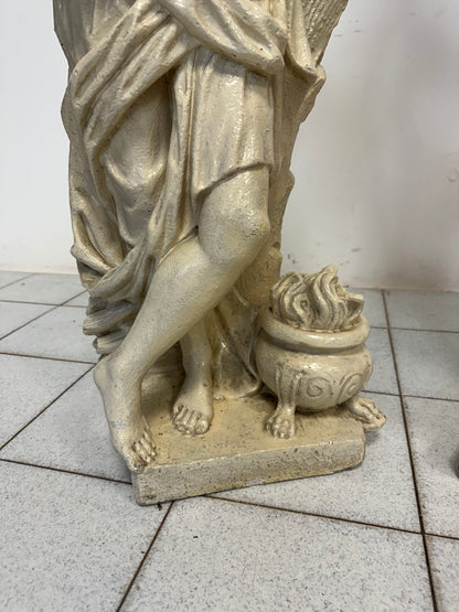 Coppia di statue in graniglia di pietra. Epoca primi 900. H 94 cm