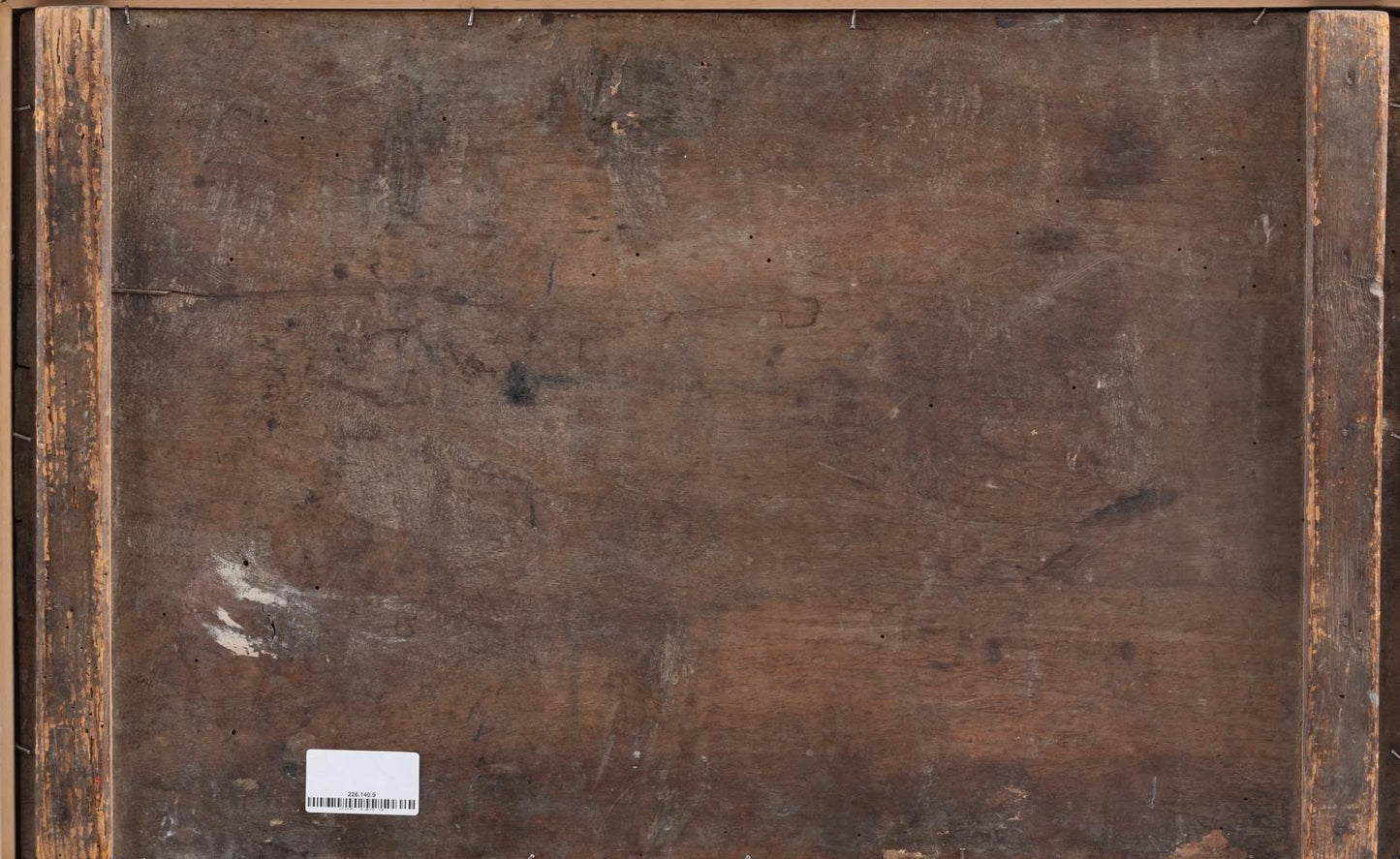 Olio su tavola . Paesaggio urbano XVII secolo