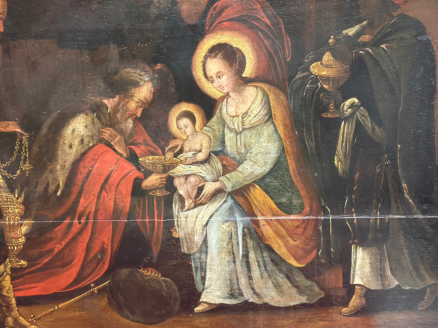 Autore: Cornelis de Baellieur (Anversa 1607-1671).
Soggetto: Adorazione dei Magi.
Tecnica e supporto: olio su tavola.
Dimensioni: 120 x 90.