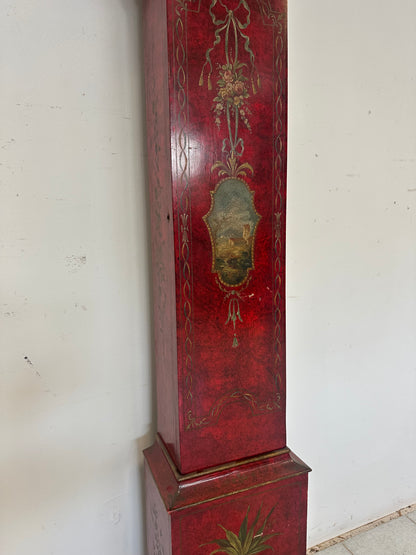 Orologio a pendolo laccato dipinto XX secolo