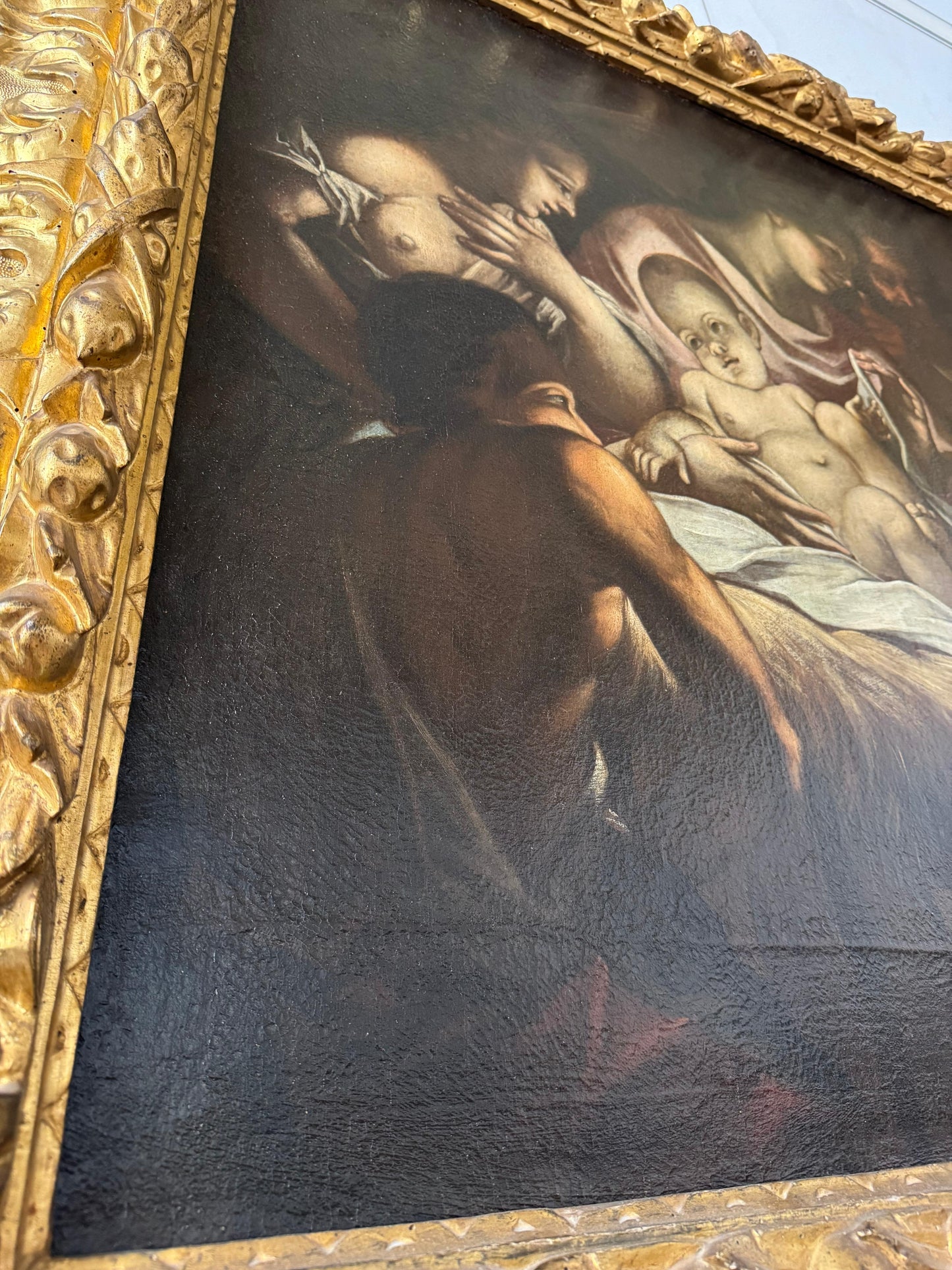 Olio su tela natività . Scuola veneta XVII secolo ambito di Antonio Balestra