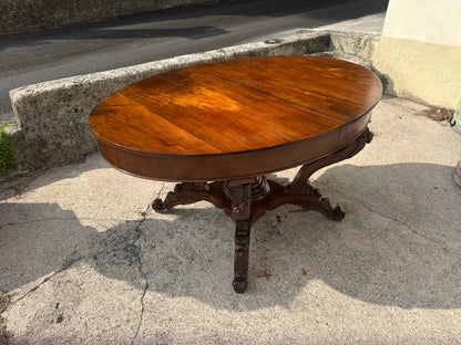 Tavolo a cestello ovale allungabile . Genova Carlo X. 149 x 105