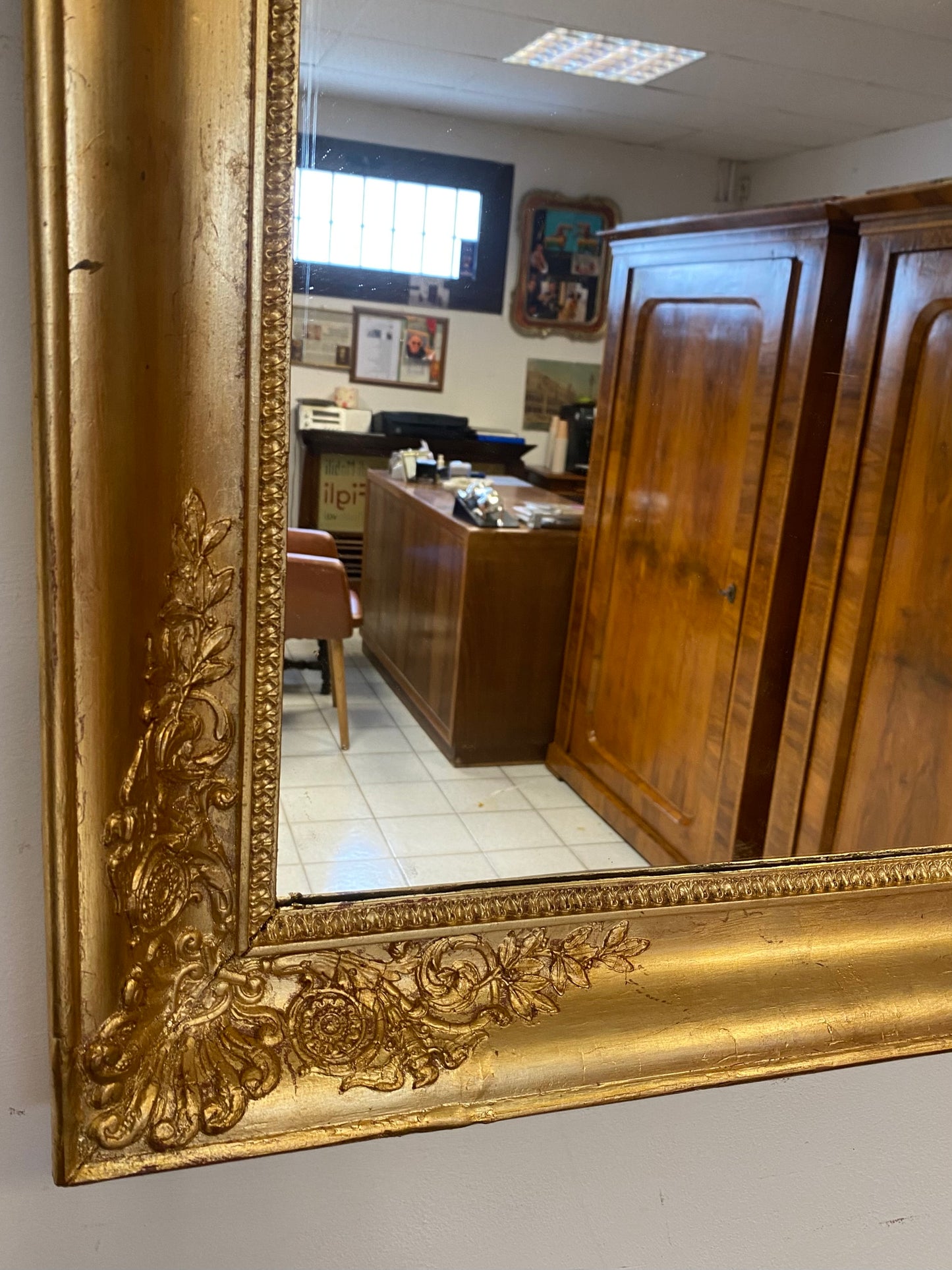 Gilded Lombard Empire Mirror. 19th century