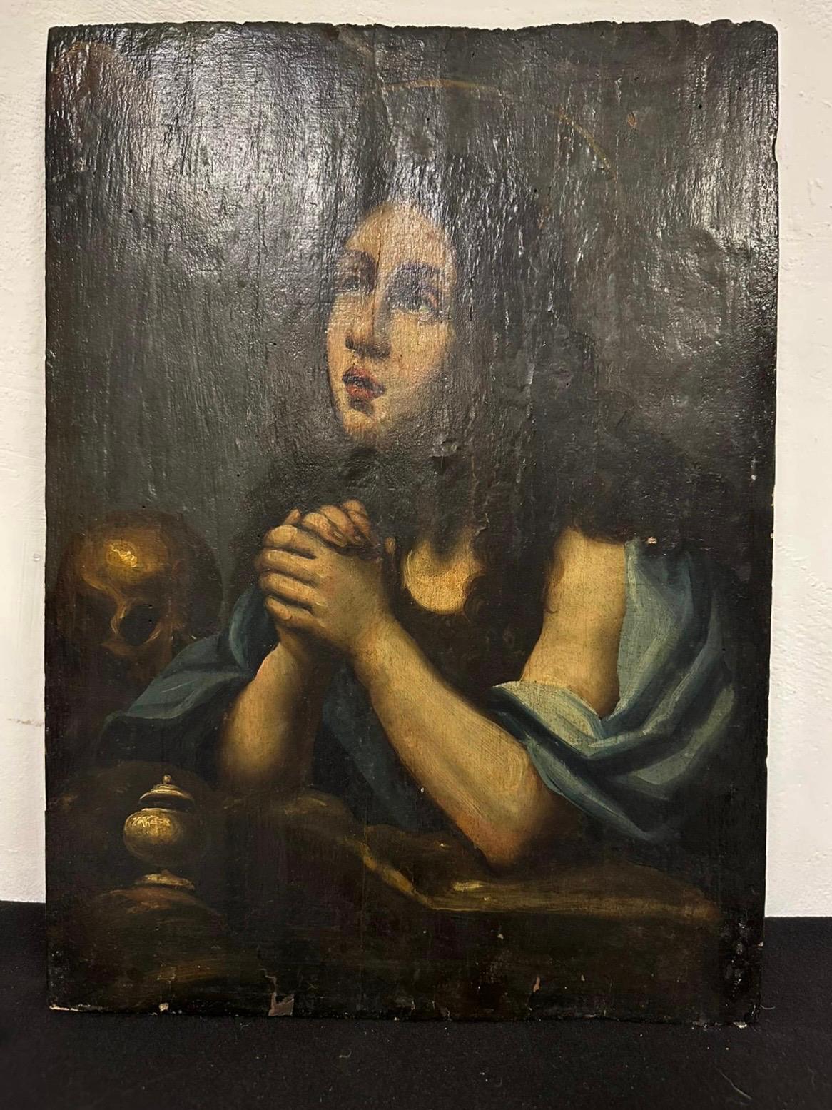 Carlo Dolci ( Bottega ) Maddalena penitente, olio su tavola.  600