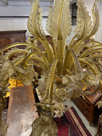 Lampadario in vetro di Murano. Barovier & Toso ( Venezia ) Primi XX secolo.  154 x 124.
