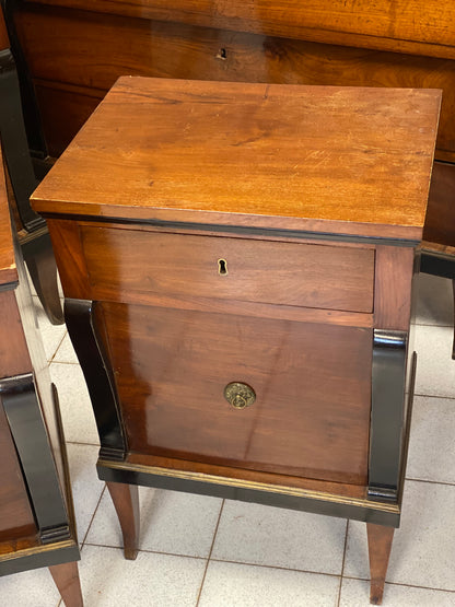 Pair of chests of drawers with bedside tables. City of Verona. First Empire, early 19th century
