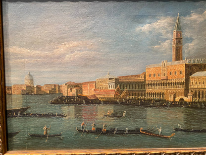 Antico dipinto ad olio su tela di Venezia fine ‘800 primi ‘900