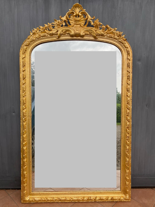 Large floor mirror from the Lombardy area. 19th century