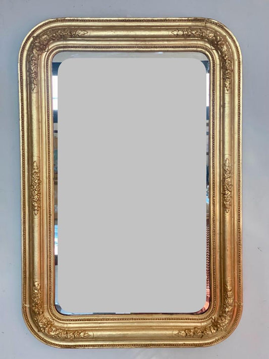 Gilded mirror with friezes. 19th century