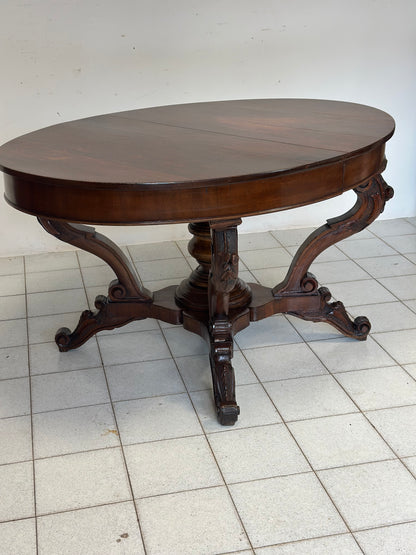 Tavolo a cestello ovale allungabile . Genova Carlo X. 149 x 105