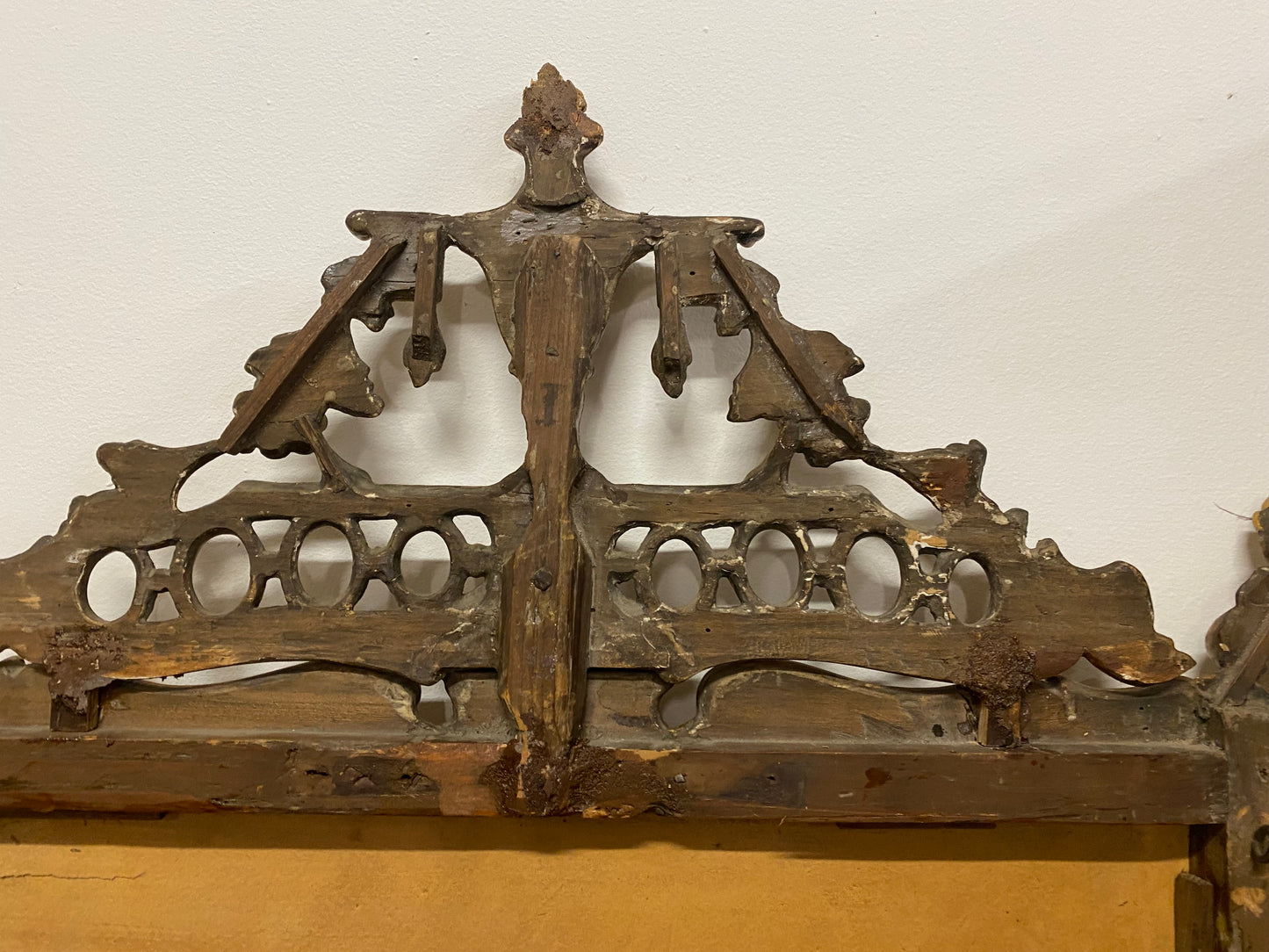 Lombard Empire Mirror in Carved Wood, Gilded, 19th Century