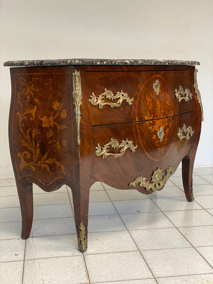 Curved chest of drawers with front and sides Napoleon III 800