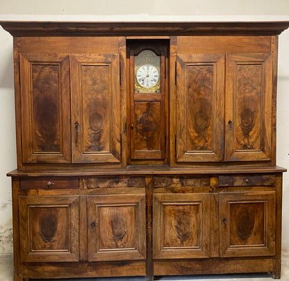 Credenza libreria con alzata noce . Fine XVIII secolo