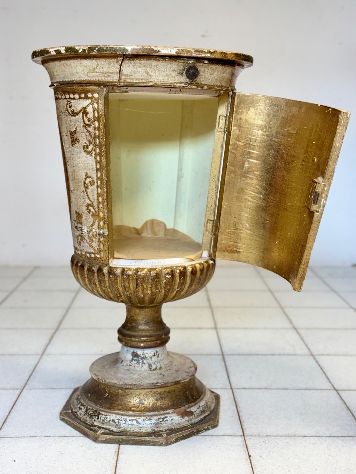 Colonna a calice impero laccata dipinta primo 900
