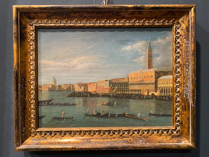 Antico dipinto ad olio su tela di Venezia fine ‘800 primi ‘900