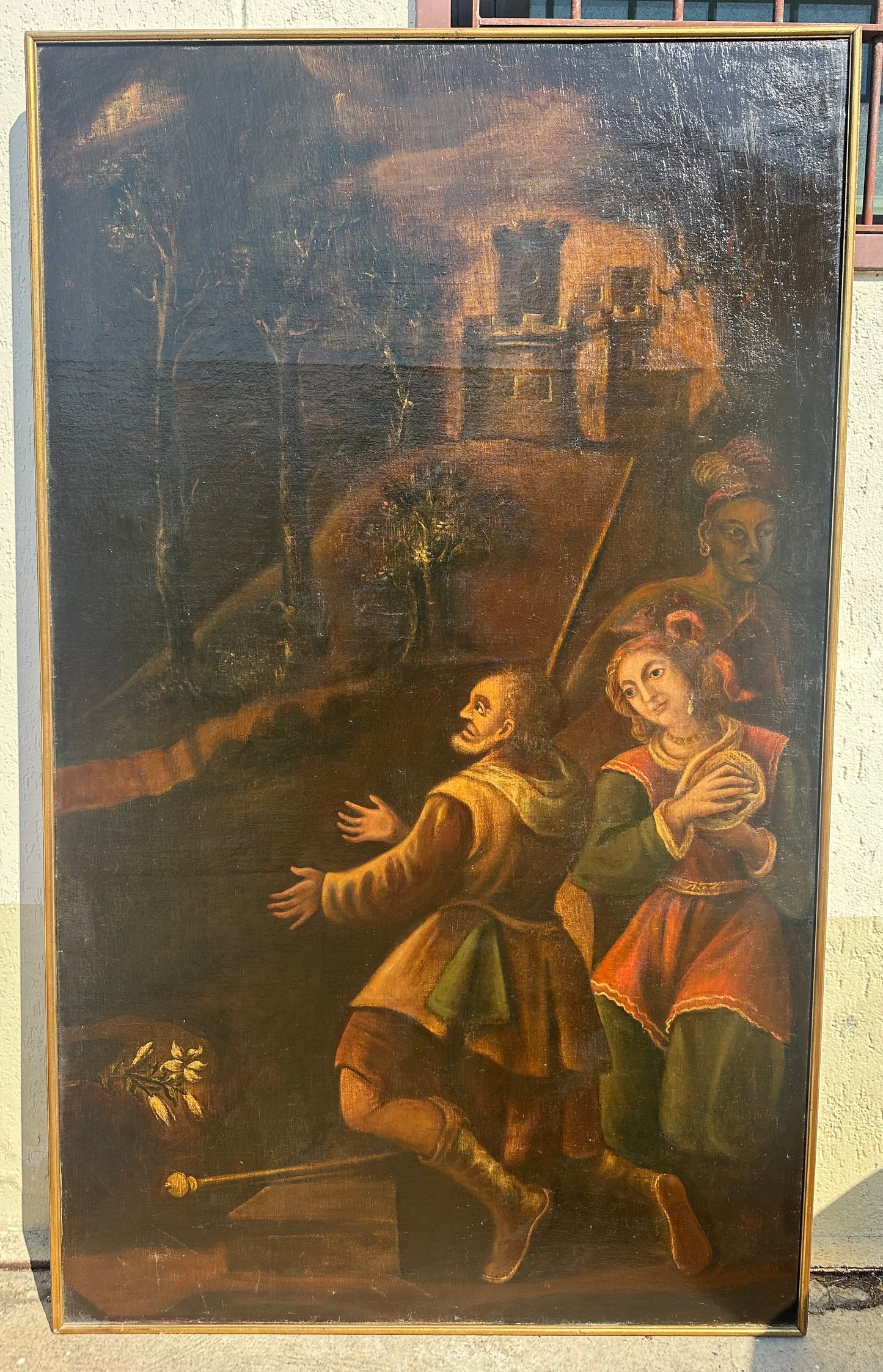 Olio su tela.  Scuola del XVII secolo.