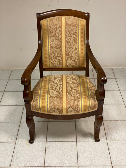 Empire armchair in walnut. 19th century