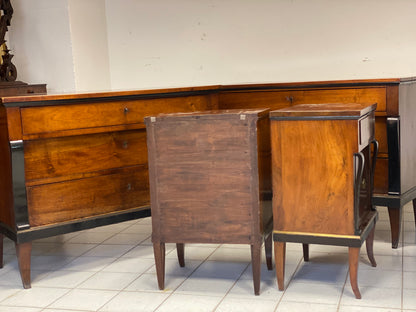 Pair of chests of drawers with bedside tables. City of Verona. First Empire, early 19th century
