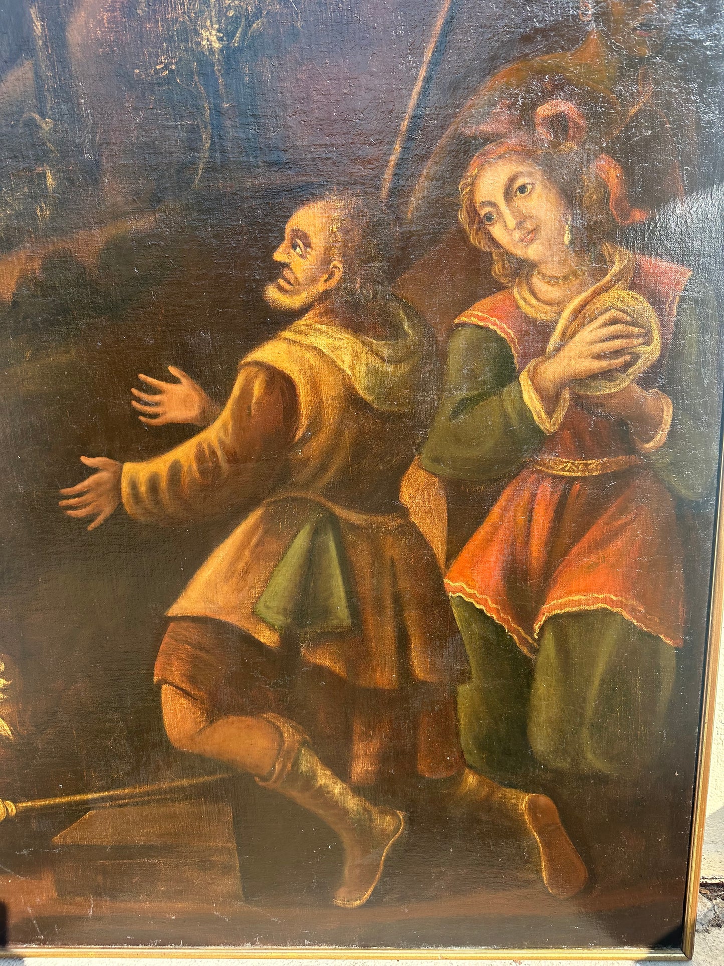 Olio su tela.  Scuola del XVII secolo.