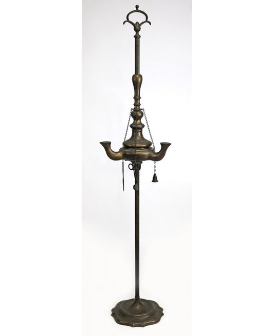 Lucerna fiorentina da terra in bronzo  H 180 cm.  Inizio XIX secolo