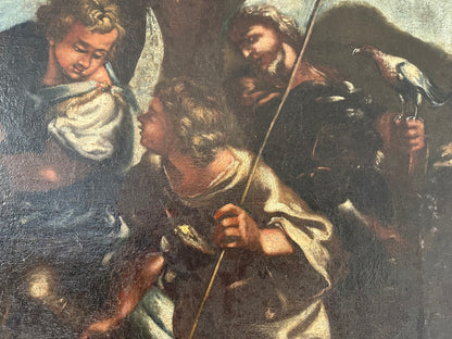 Scena biblica di caccia
Scuola  di Salvator Rosa olio su tela
fine XVII secolo