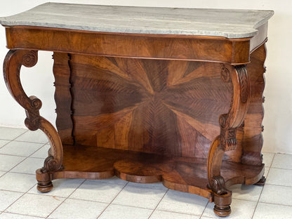 Consolle Carlo X
lombarda in noce .XIX   Restaurata