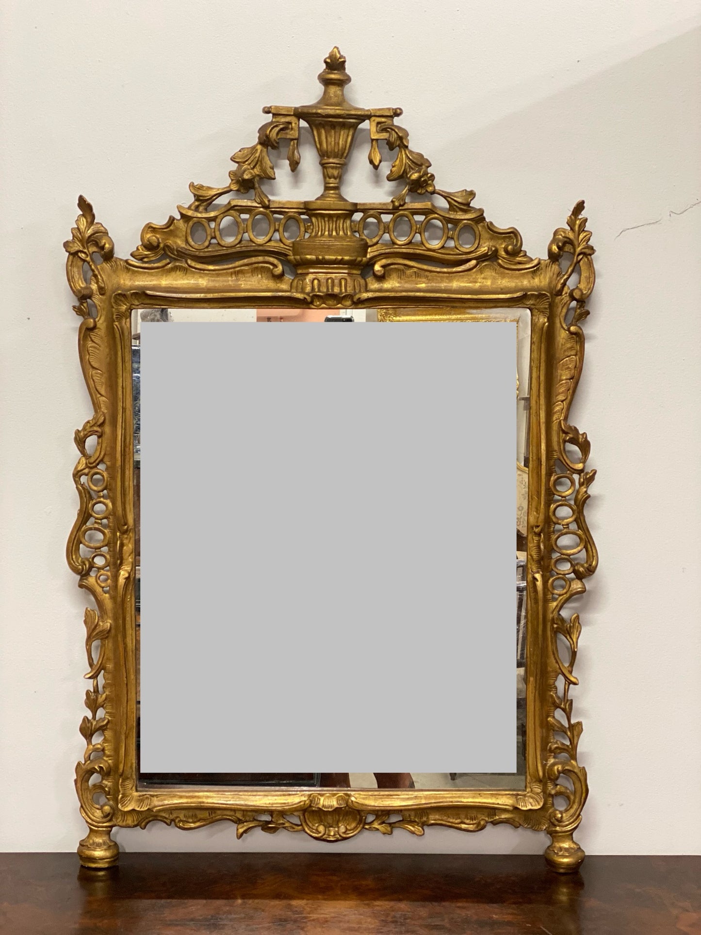 Lombard Empire Mirror in Carved Wood, Gilded, 19th Century