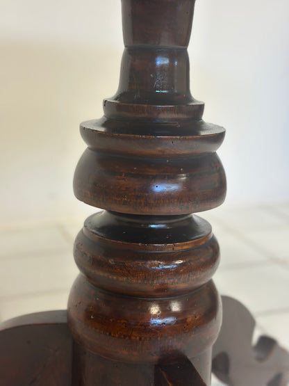 Tavolino-Rolino intarsiato rotondo seconda metà 1800