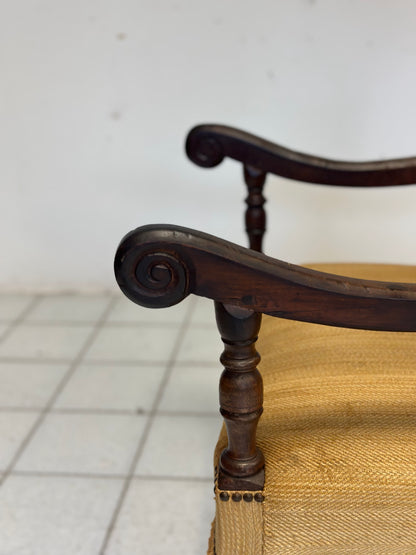 Poltrona Luigi XIV barocca lombarda noce rocchetto