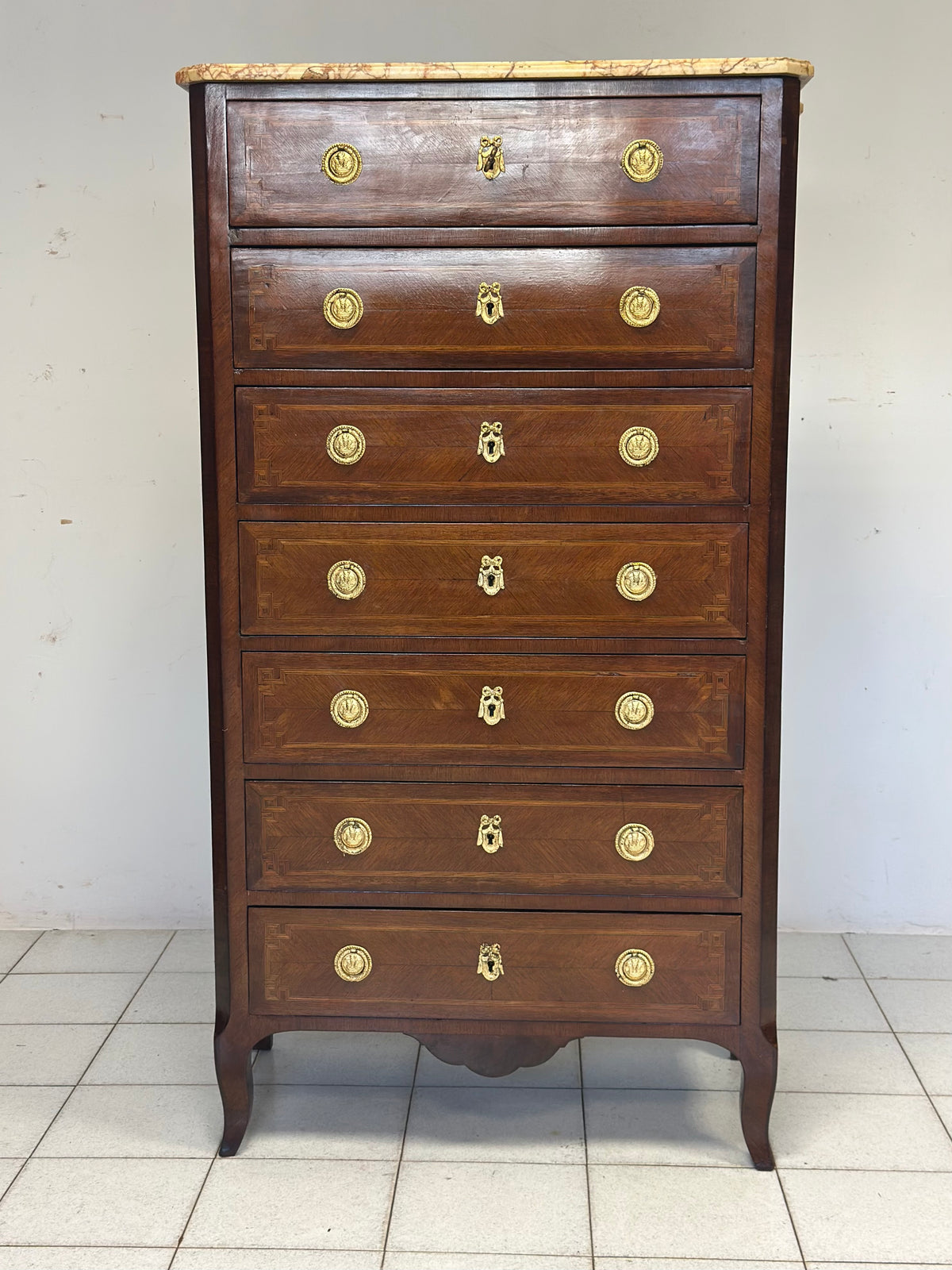 Settimanale Napoleone III sette cassetti.  Restaurato 800