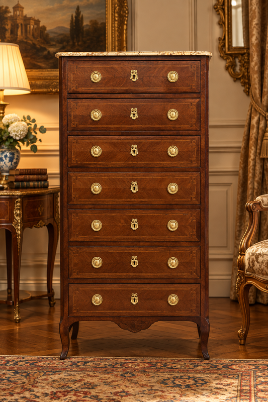 Settimanale Napoleone III sette cassetti.  Restaurato 800