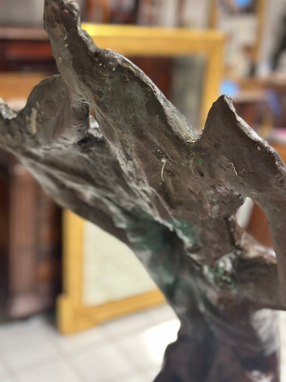 Scultura in bronzo patinato Fanciulla al vento . XX secolo altezza 174 cm