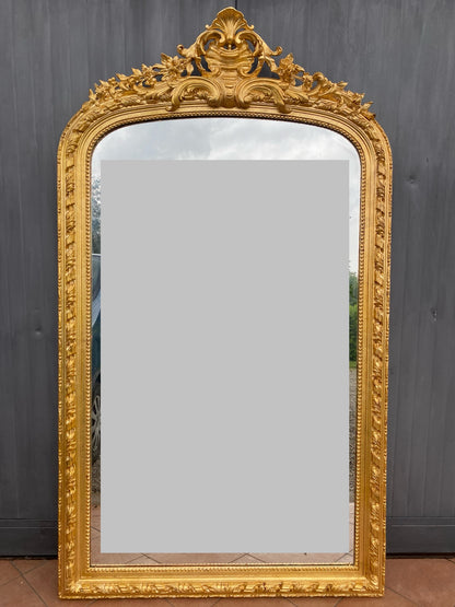 Large floor mirror from the Lombardy area. 19th century