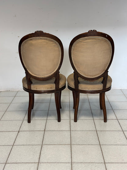 Coppia di sedie Carlo X lombarde . XIX secolo