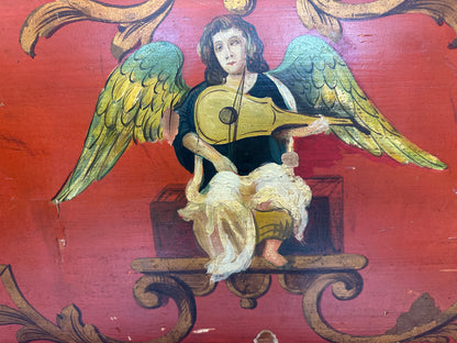 Culla tirolese in legno laccato dipinto epoca 800.