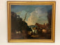 Olio su tela. Paesaggio con armenti fine XVII secolo