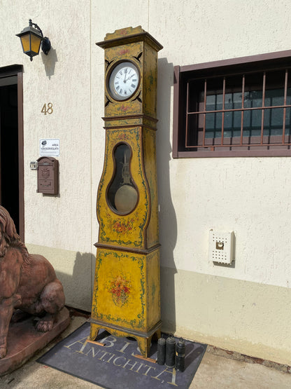 Orologio a pendolo laccato dipinto . Venezia primi 800
