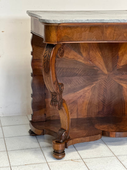Consolle Carlo X
lombarda in noce .XIX   Restaurata