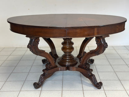 Tavolo a cestello ovale allungabile . Genova Carlo X. 149 x 105