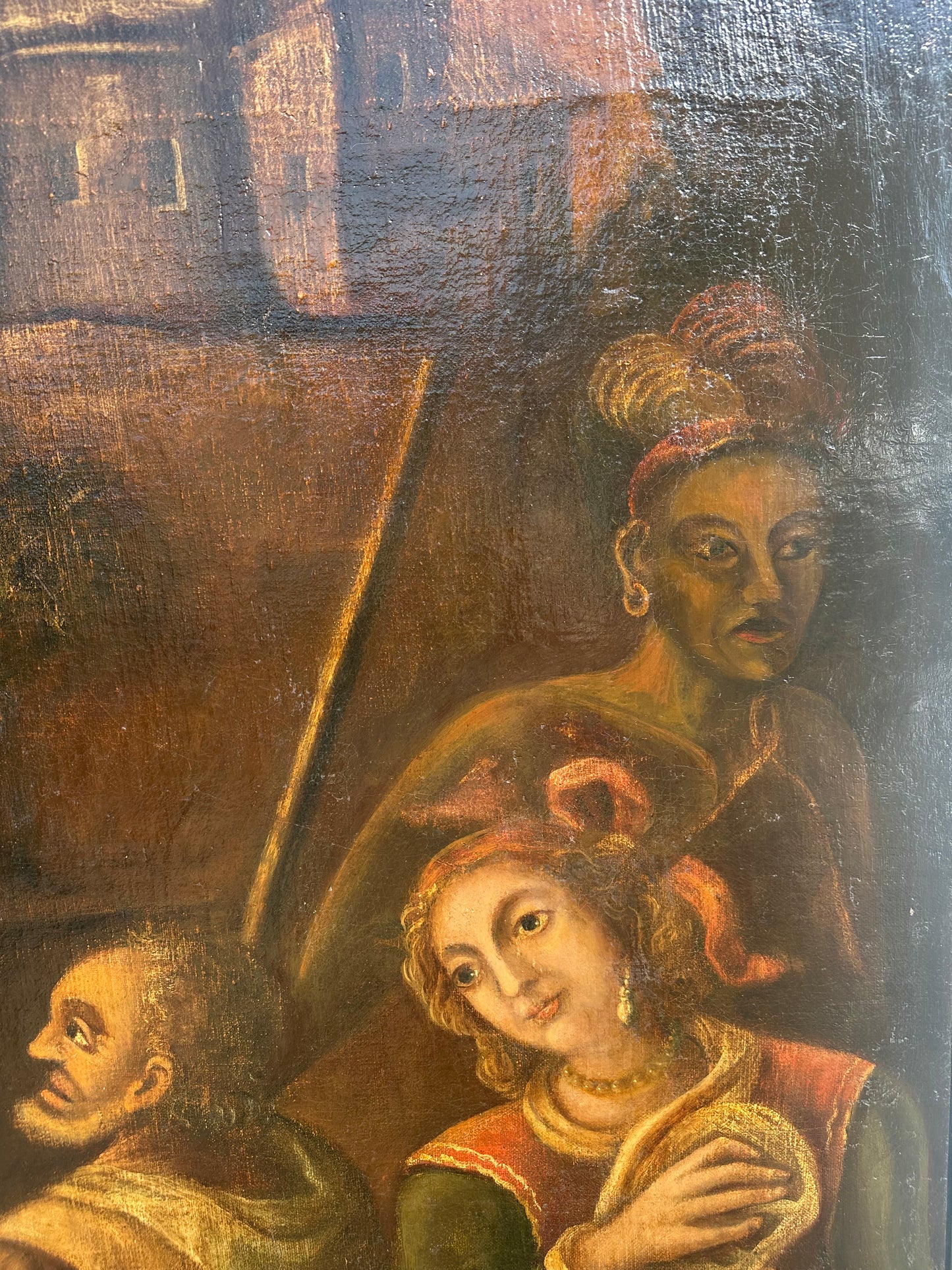 Olio su tela.  Scuola del XVII secolo.