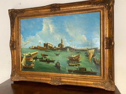 Dipinto olio su tela con cornice . Venezia XX secolo