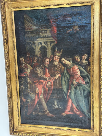 Sposalizio della Vergine.
olio su tela ,scuola toledana, entourage di Luis Tristán.