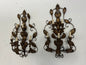Coppia di Appliques a 5 Luci Antiche fine XiX secolo a motivi Fogliacei