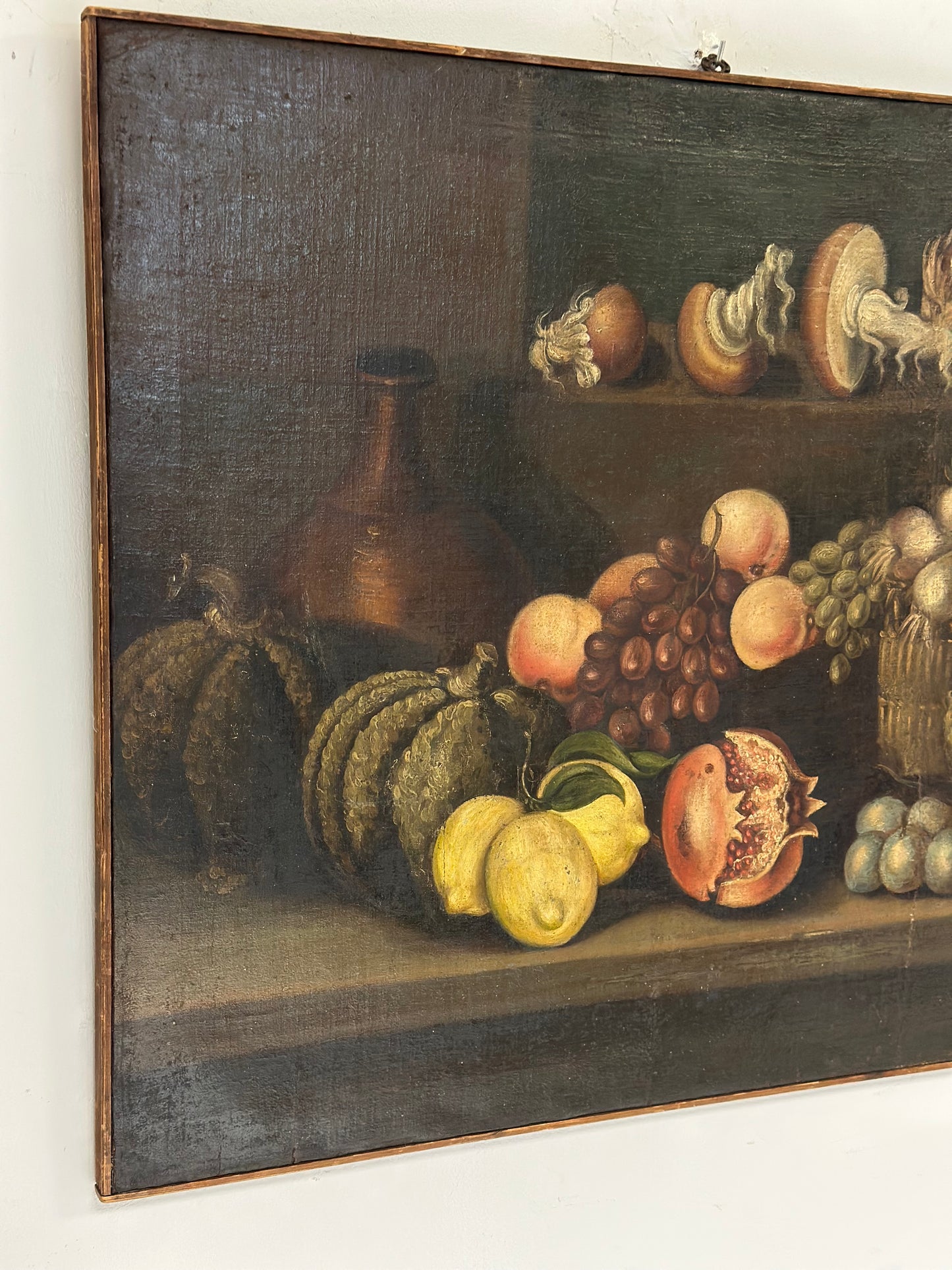 Olio su tela natura morta . XVII secolo inizio XVIII secolo
