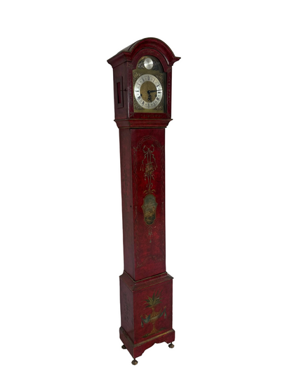 Orologio a pendolo laccato dipinto XX secolo