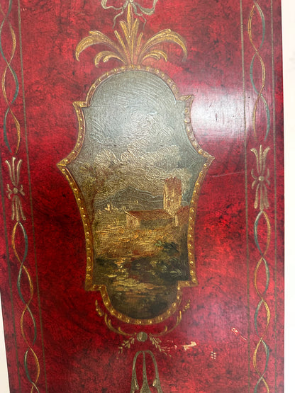 Orologio a pendolo laccato dipinto XX secolo